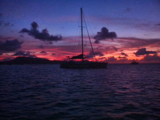 sailing grenadines sunset